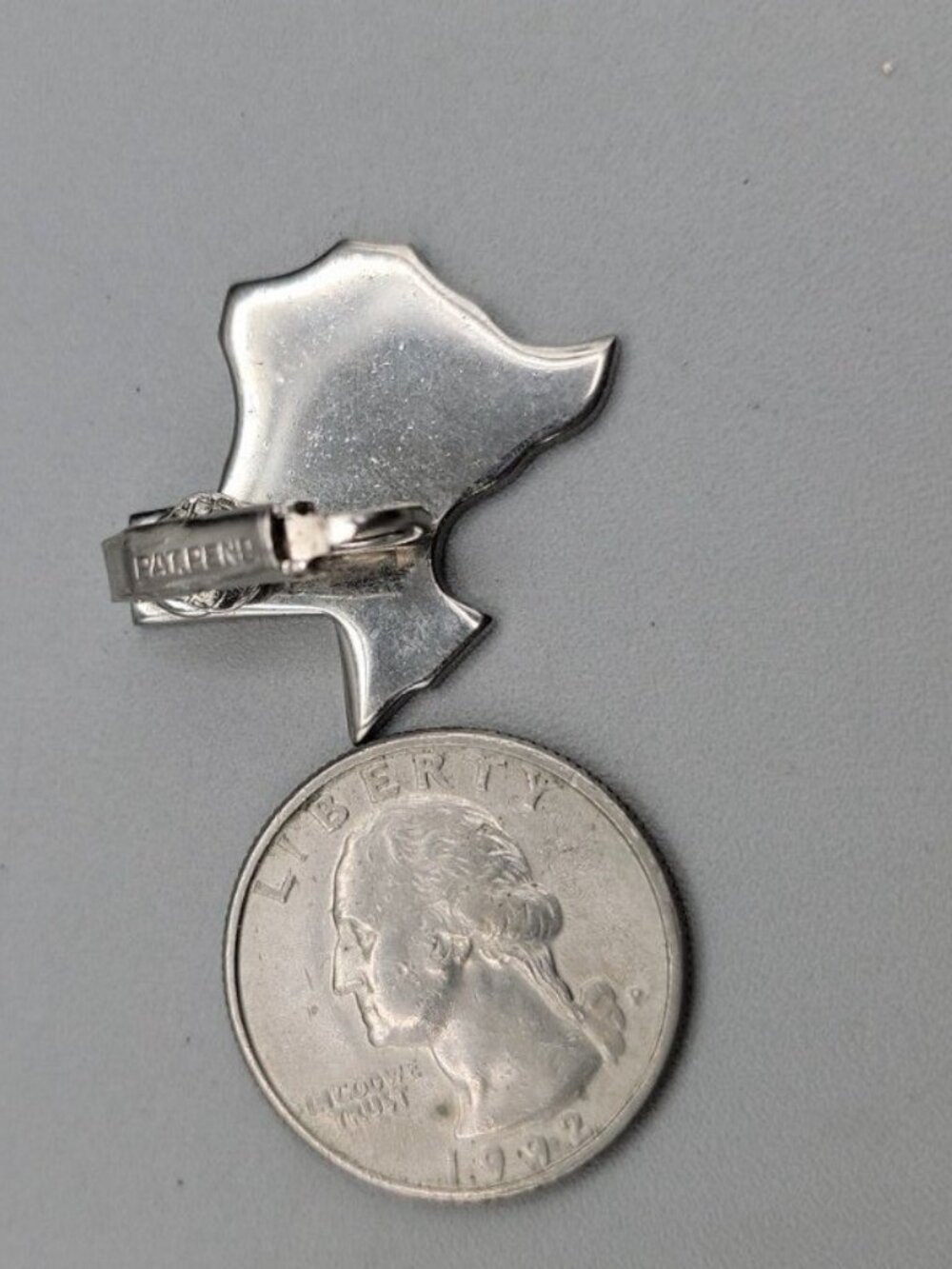 Vtg Coro Pegasus Texas Shaped Clip On Earrings 1950s Souvenir Line Pat Pendlng - Picture 4 of 4